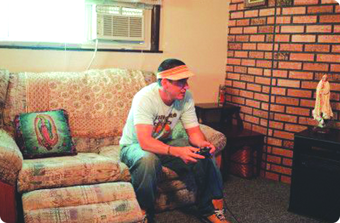 man playing in house