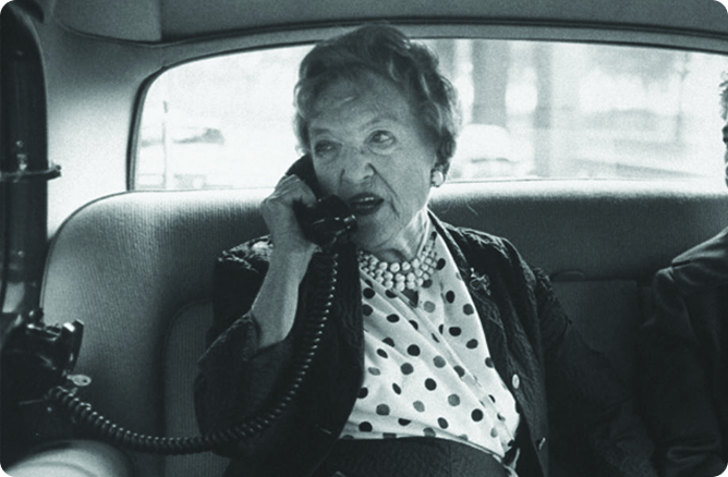 woman talking in car